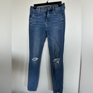 American Eagle Dream High Rise Skinny Jean Distressed. Size 4
